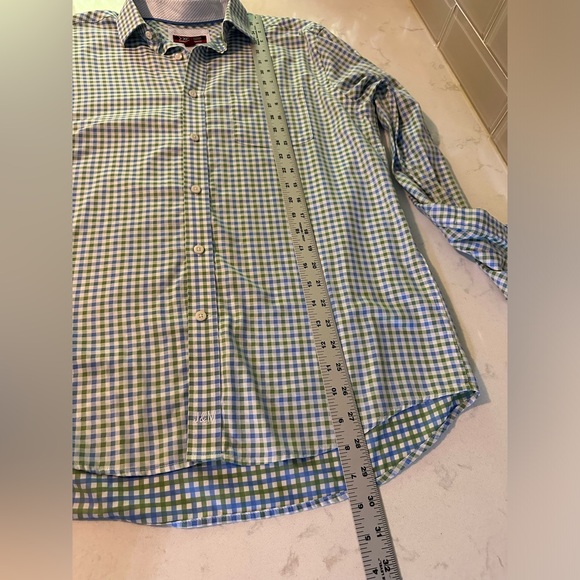 Johnston & Murphy Shirt Men's. Medium Flip cuff XC4 Extreme Comfort Check Plaid - Picture 9 of 12